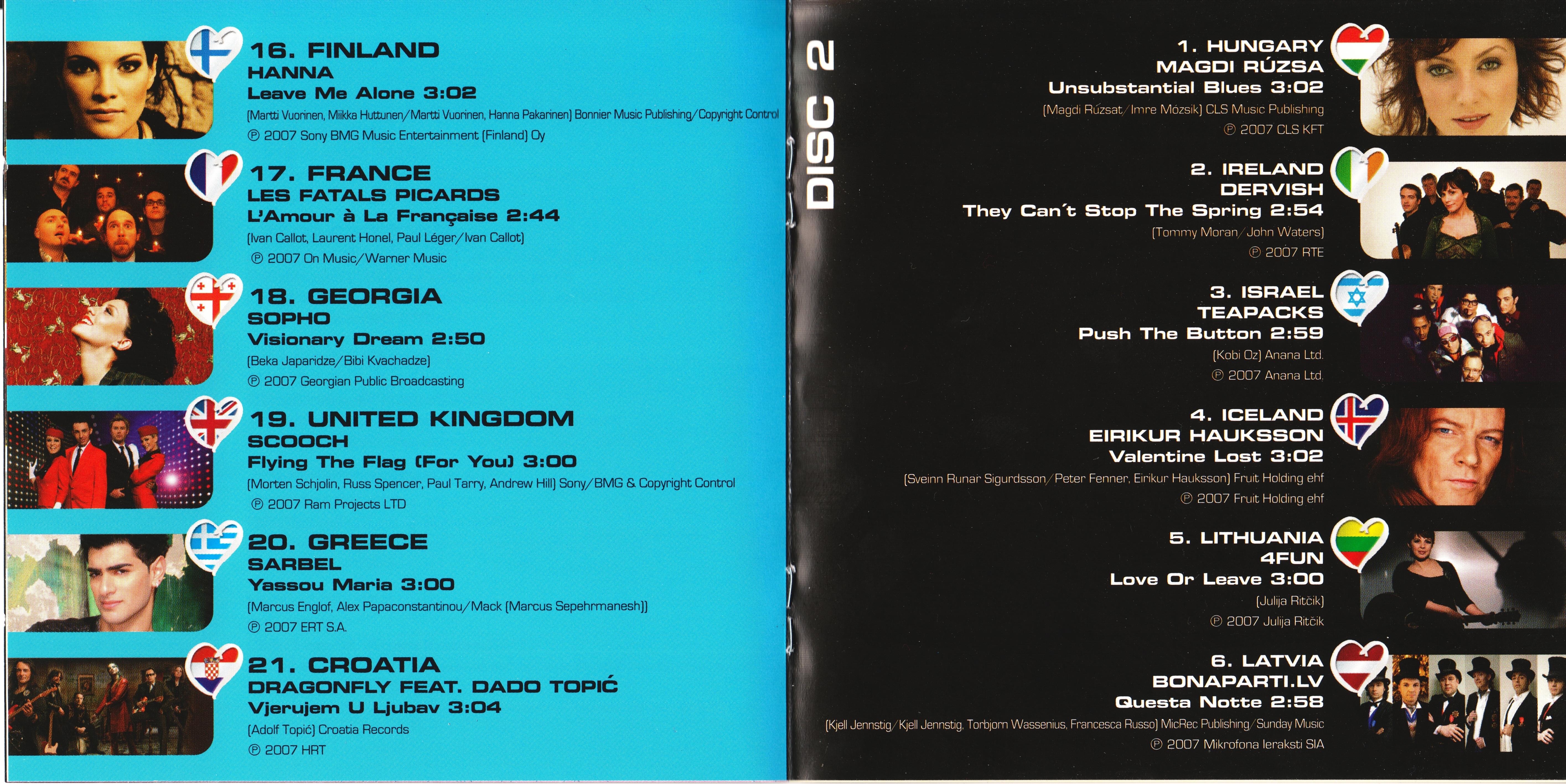 Eurovision Song Contest 2007; Helsinki : Booklet 4